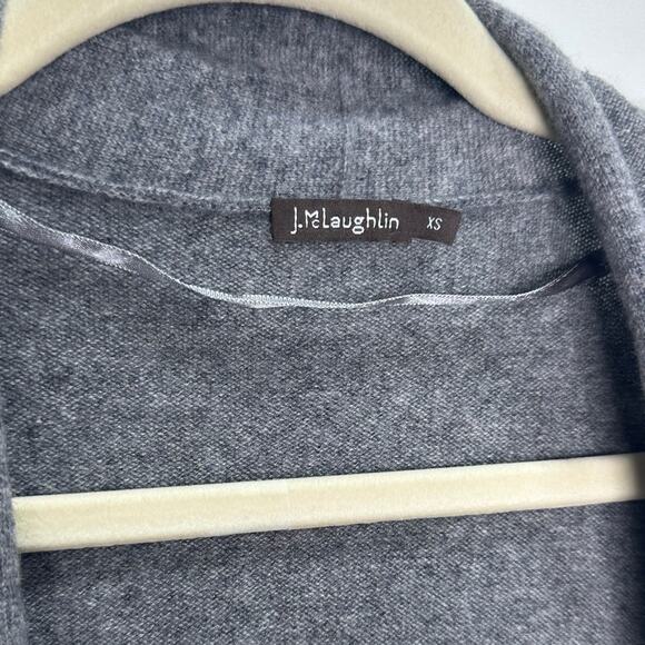 J. McLaughlin 100% Cashmere Long Open Front Duster Cardigan Heather Gray Size XS - Picture 5 of 6